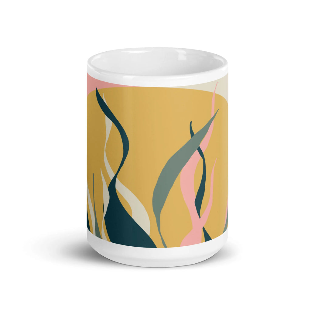 Snake Plant Sunrise Glossy Color Block 15 oz. Mug