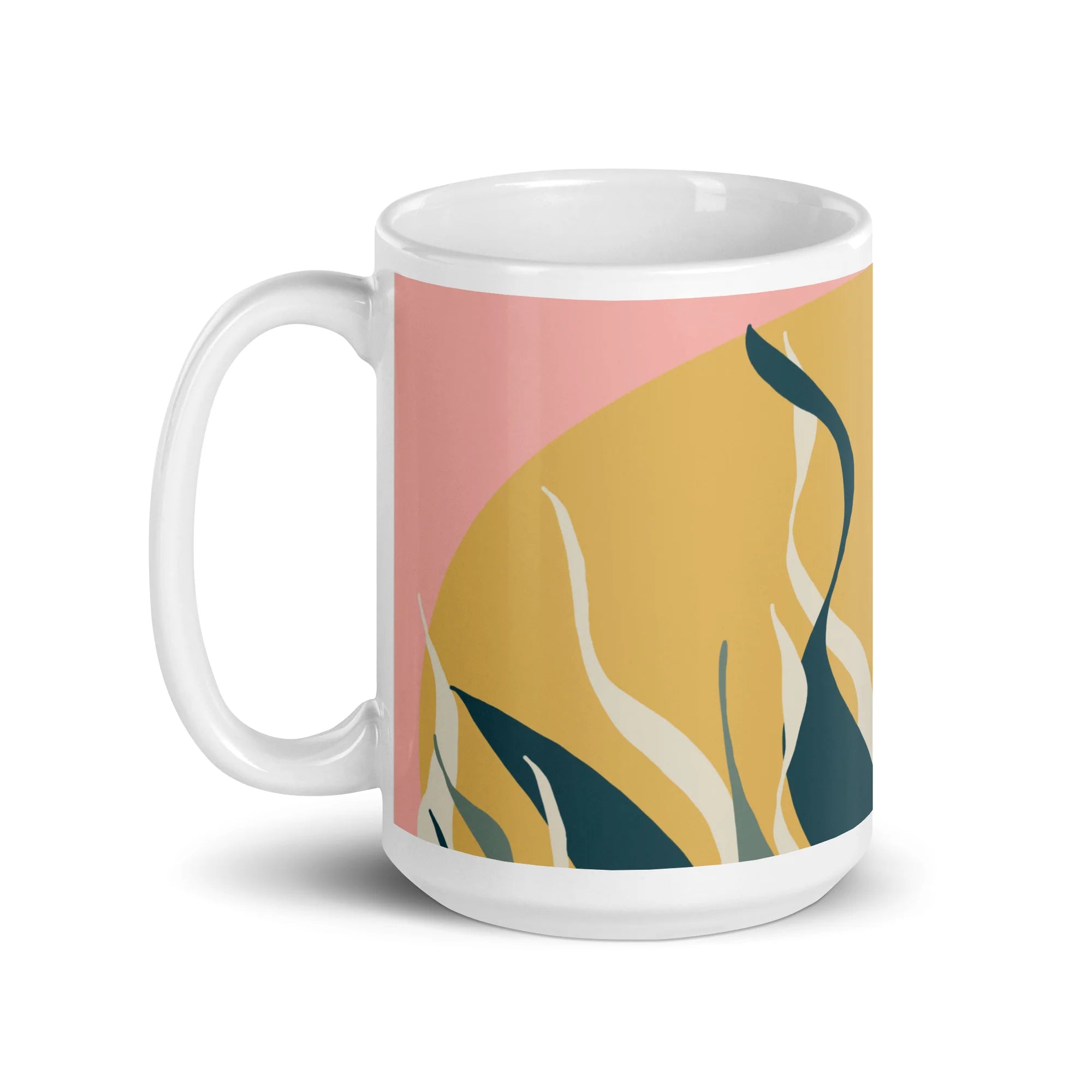 Snake Plant Sunrise Glossy Color Block 15 oz. Mug