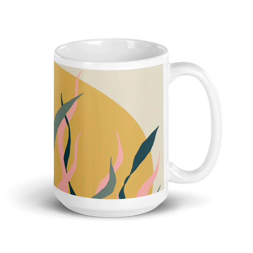 Snake Plant Sunrise Glossy Color Block 15 oz. Mug
