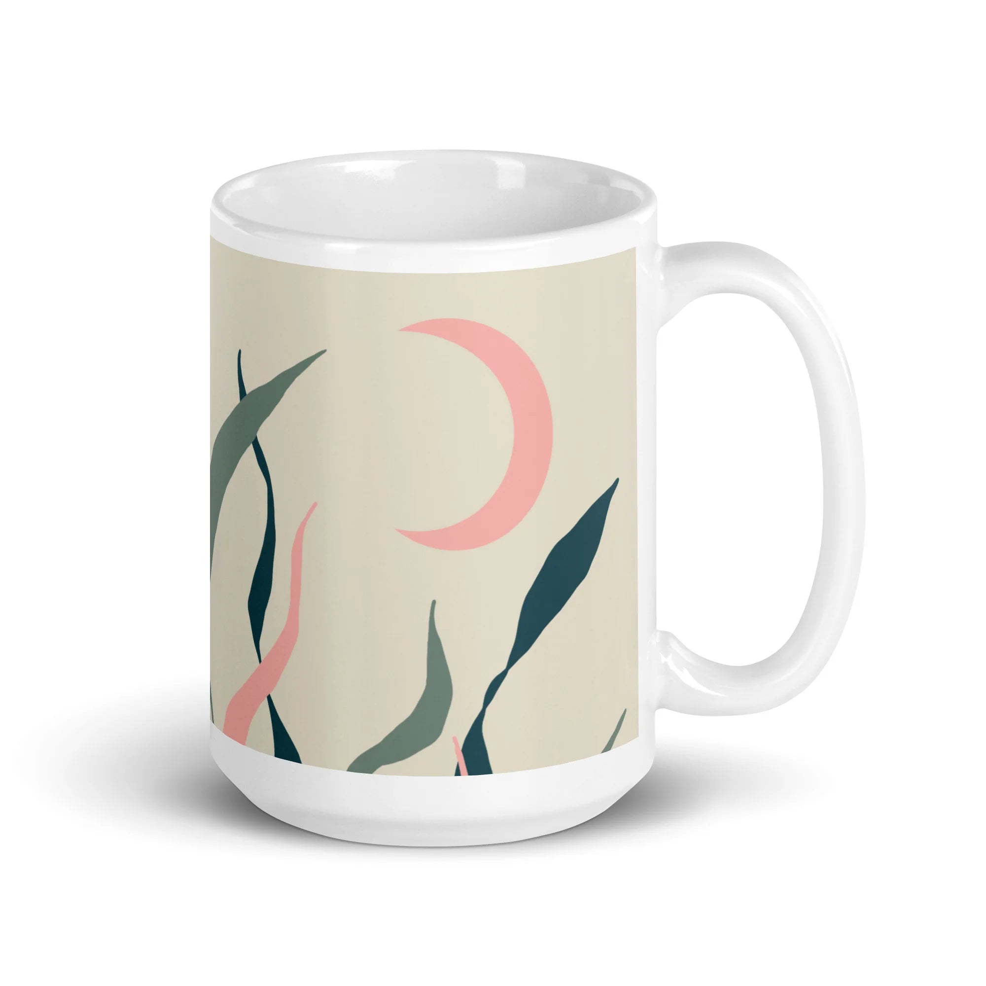 Snake Plant Sun & Moon Color Block Glossy Mug