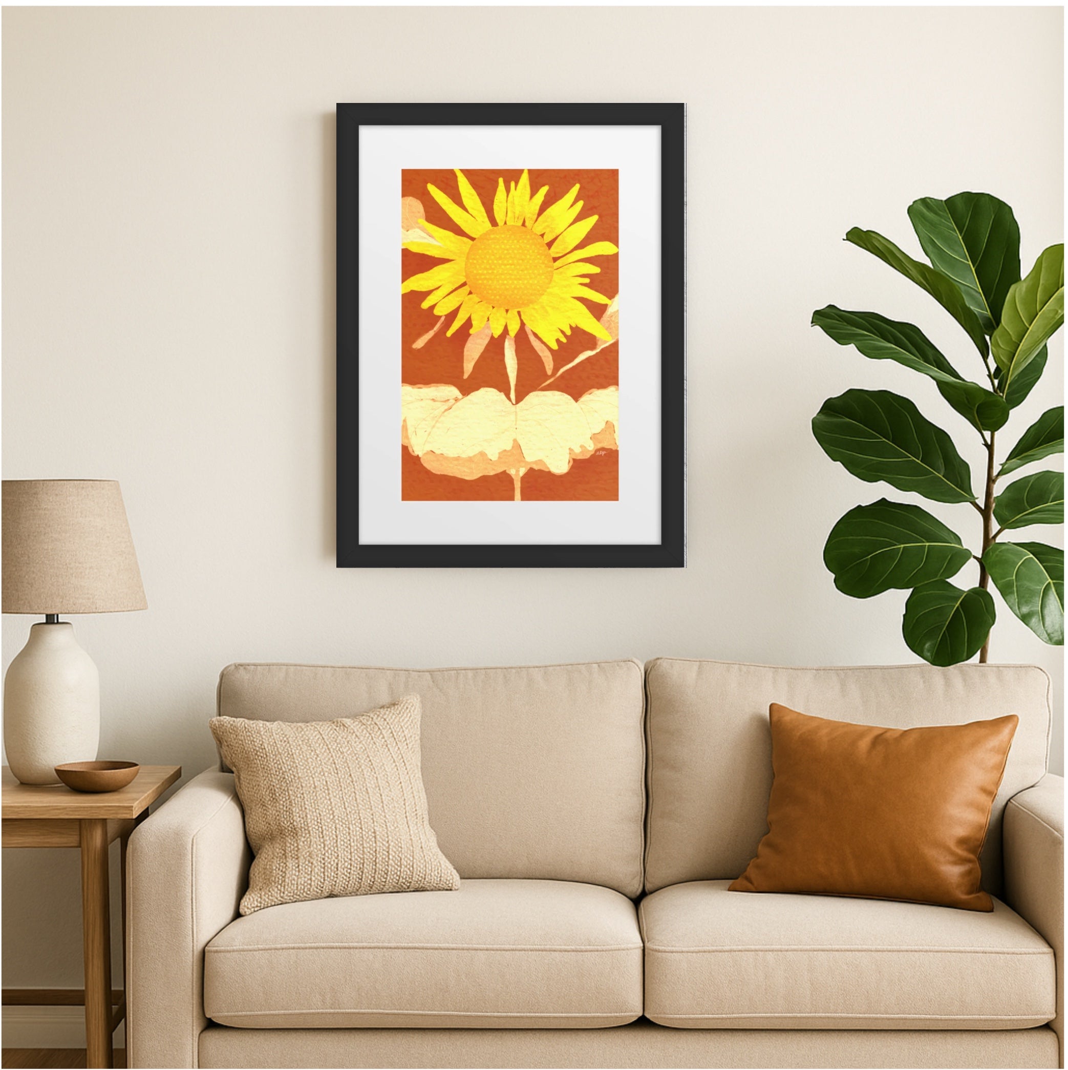 Sunset Sunflower Rust 12x16 Framed Print Love Always AEP 2025
