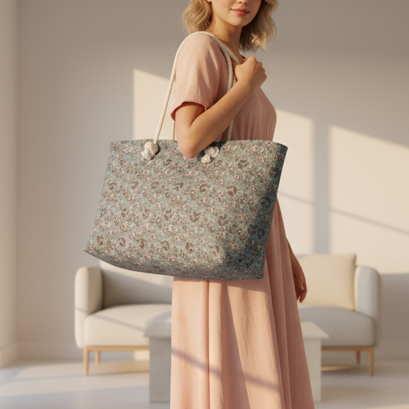 Model with Tabitha Floral Weekender Bag